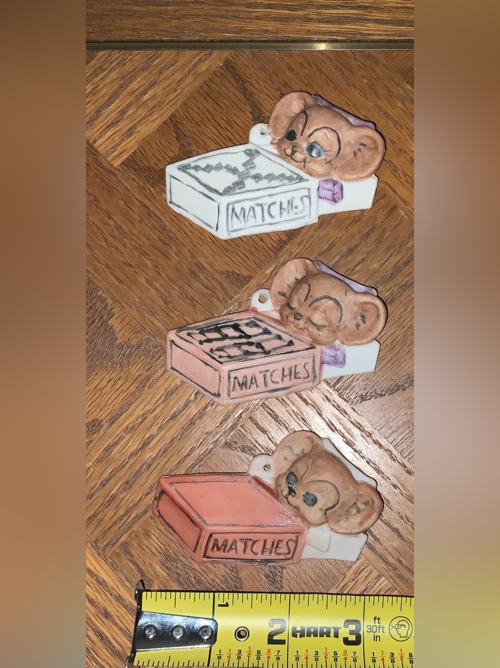 Vintage Ceramic Mouse Sleeping in Matchbox - 1950s